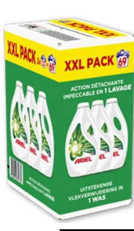Lot de 3 Bidons Lessive Ariel 3x1,035L Original ou Alpine (via 19,12E carte fidelite)