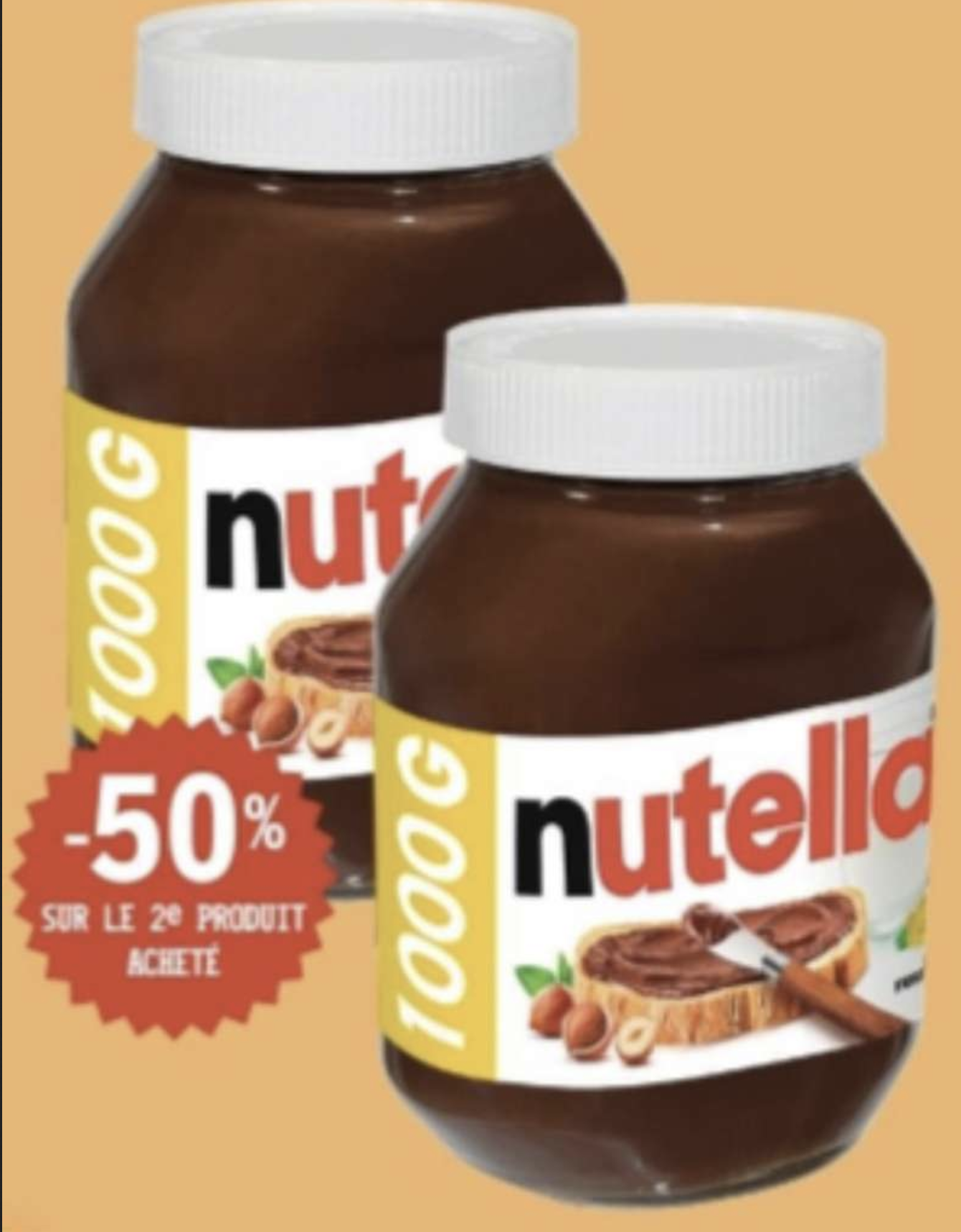 Lot de 2 Pots Nutella 1Kg (2Kg total) - E.Leclerc