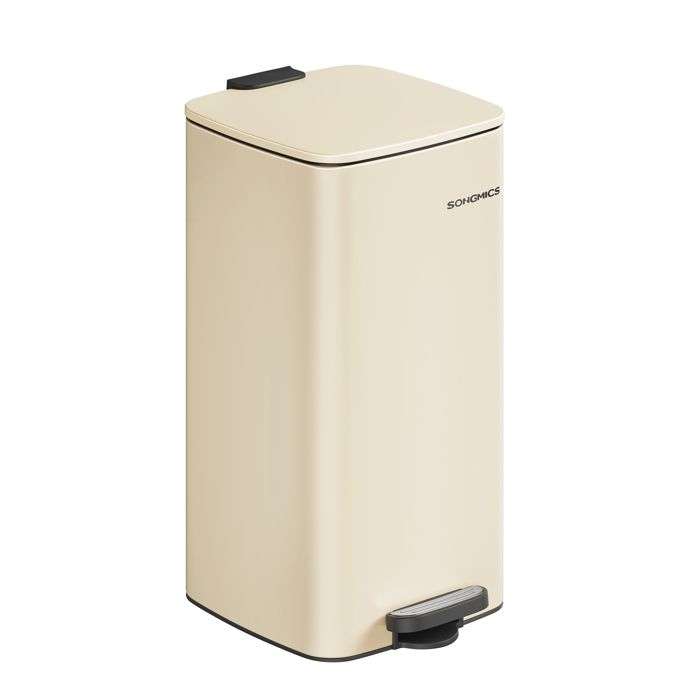 Poubelle Cuisine Songmics 30L Acier Beige Sable - Seau Interieur