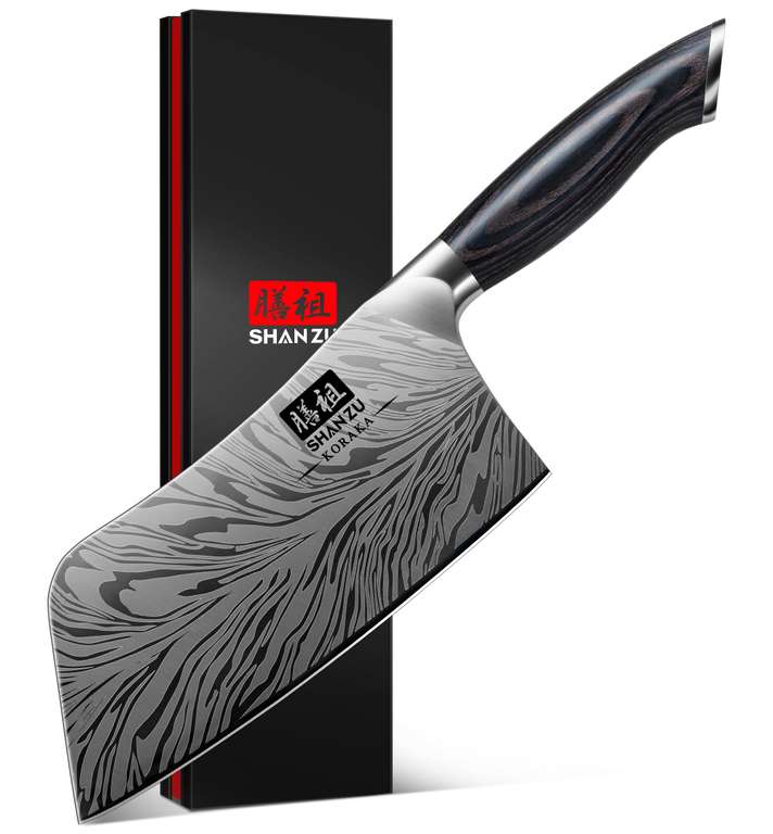 Couteau Chef Professionnel SHAN ZU 18cm Acier Poudre Japonais 63 HRC