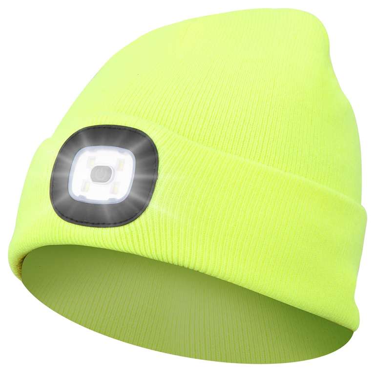 Bonnet LED Rechargeable USB 4 Lampes Amovibles 3 Modes Eclairage