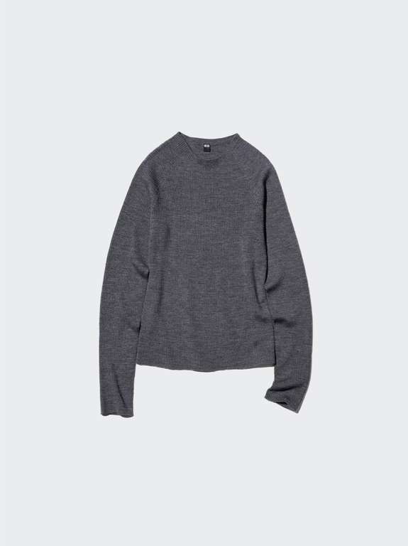 Pull Cotele Uniqlo 100% Laine Merinos Sans Coutures Homme