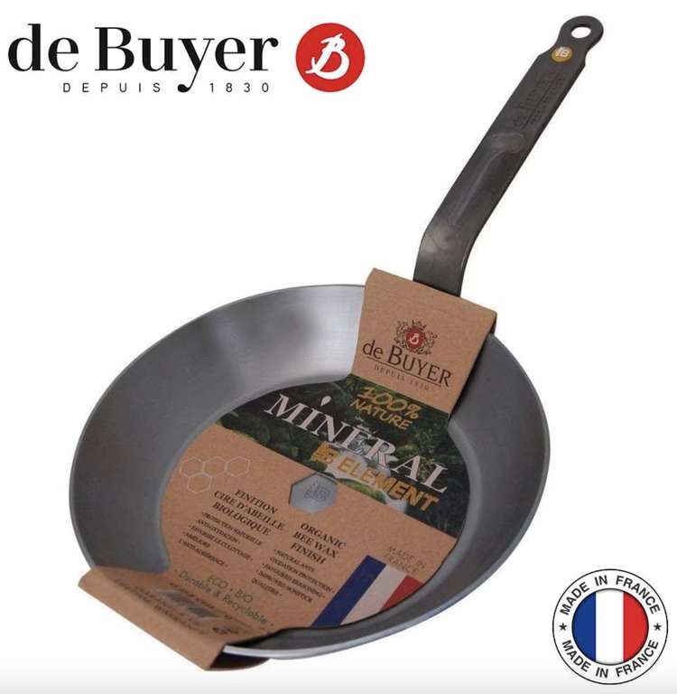 Poele Mineral B Acier De Buyer Made in France 6 Tailles