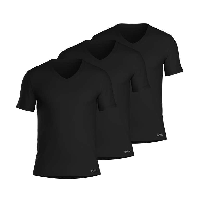 Lot de 3 T-Shirts Homme Hugo Boss 100% Coton Noir