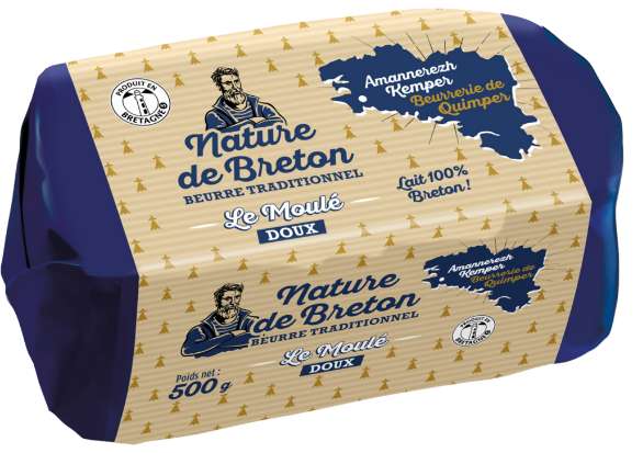 Beurre Nature de Breton le moule doux ou demi-sel 500g origine France