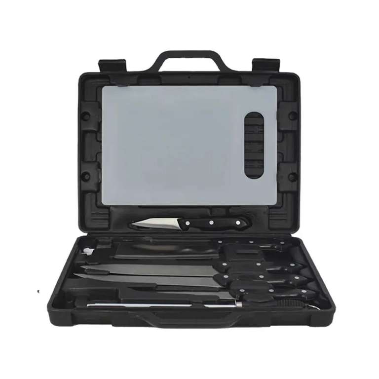 Mallette decoupe 7 pieces couteaux chasseur cuisine Ducatillon